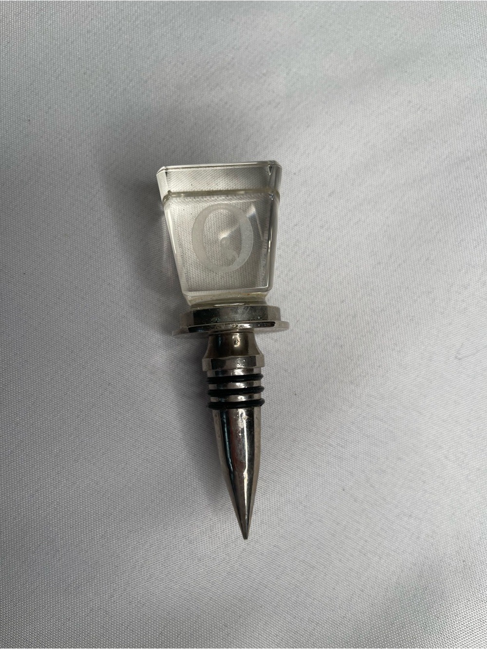 Clear Glass and Silver Wine Bottle Stopper - Home Accents